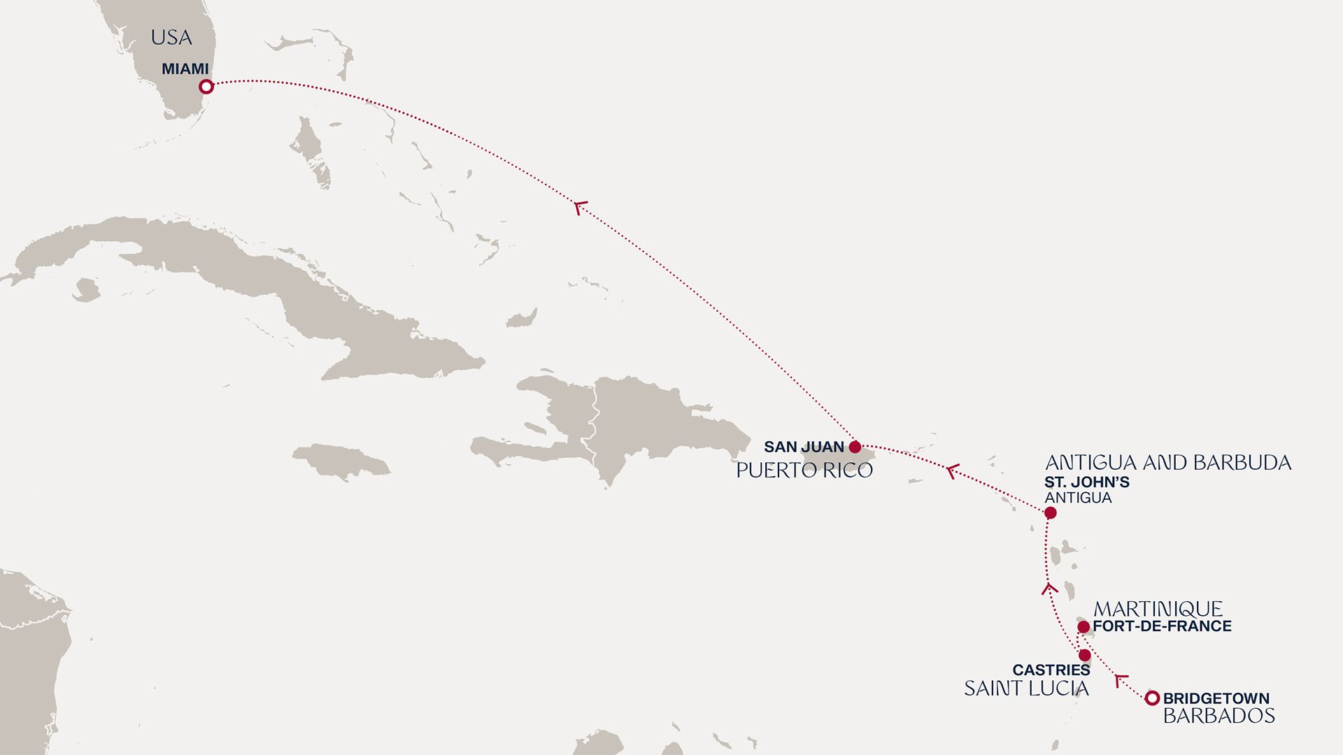 A Journey to Rum-Soaked Isles and Castaway Bliss Itinerary Map